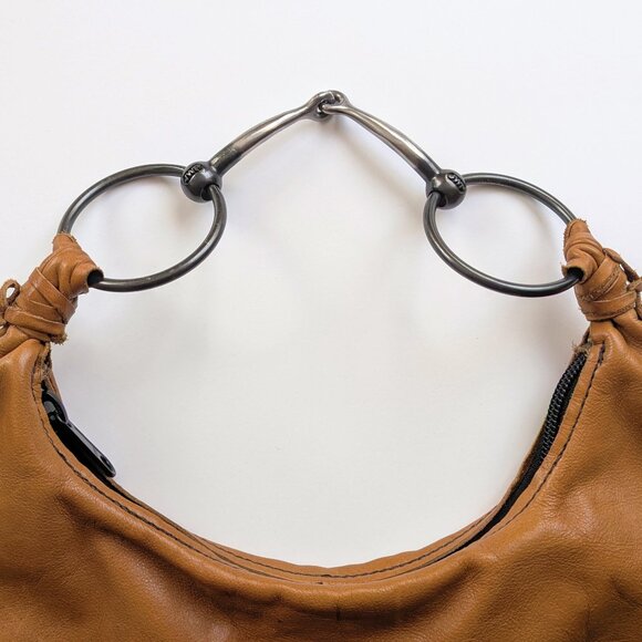 🐎 Unique Snaffle Horse Bit Brown Leather Hobo Bag - Picture 9 of 12